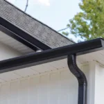 rain gutter of roof with downpipe