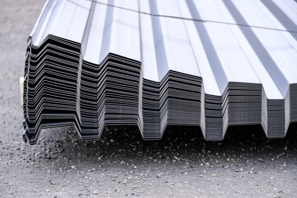 metal roofing sheets waiting for delivery to customer