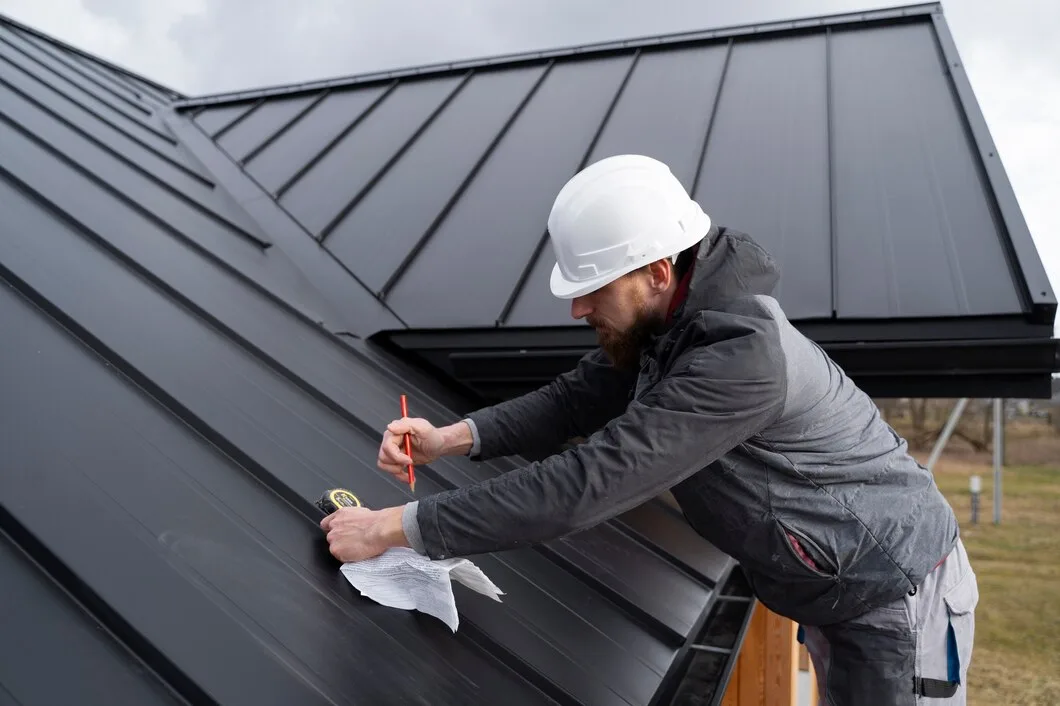 medium shot man working roof